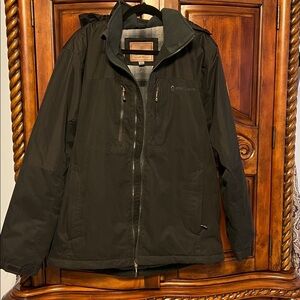 Free Country men's large black hooded winter jacket-L